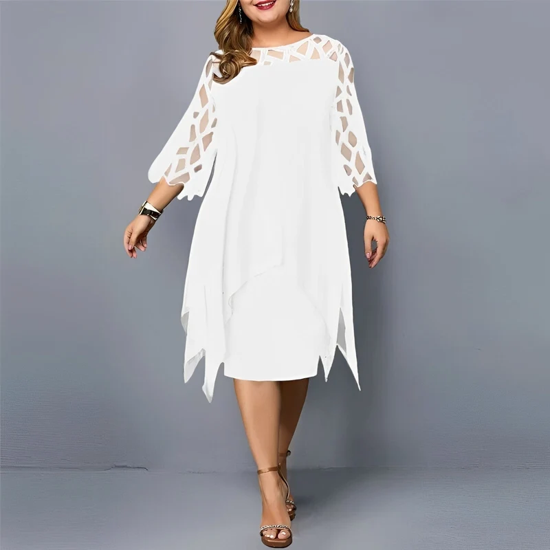 Eleanor - Robe midi en chiffon élégante