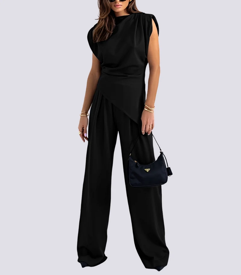 Fannie - Ensemble Asymétrique Sans Manches 2 Pièces