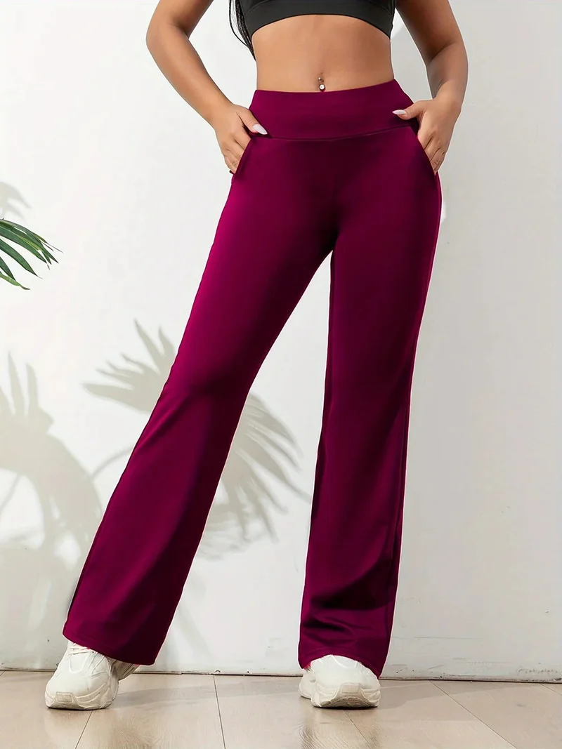 Lucia - Pantalon Évasé Taille Haute Décontracté