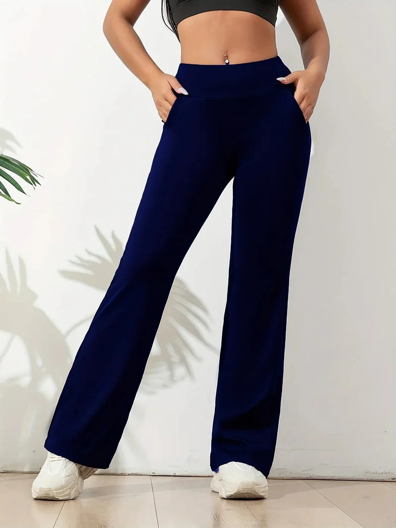 Lucia - Pantalon Évasé Taille Haute Décontracté