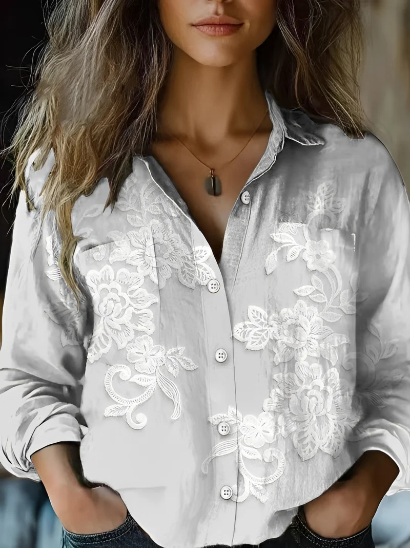 Jasmin - Blouse colorée à manches longues