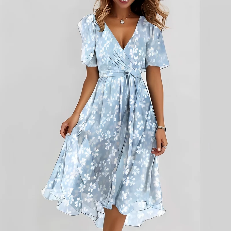 Emelia - Robe en chiffon à fleurs