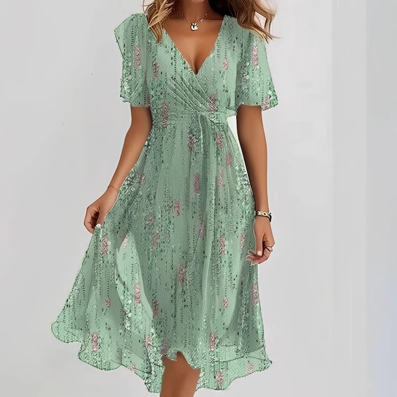Emelia - Robe en chiffon à fleurs