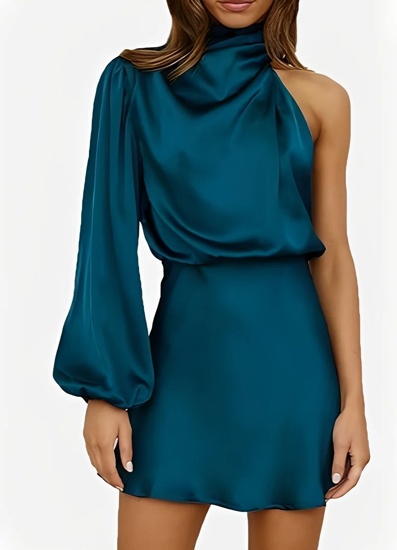Sammy - Robe formelle à une épaule à manches longues