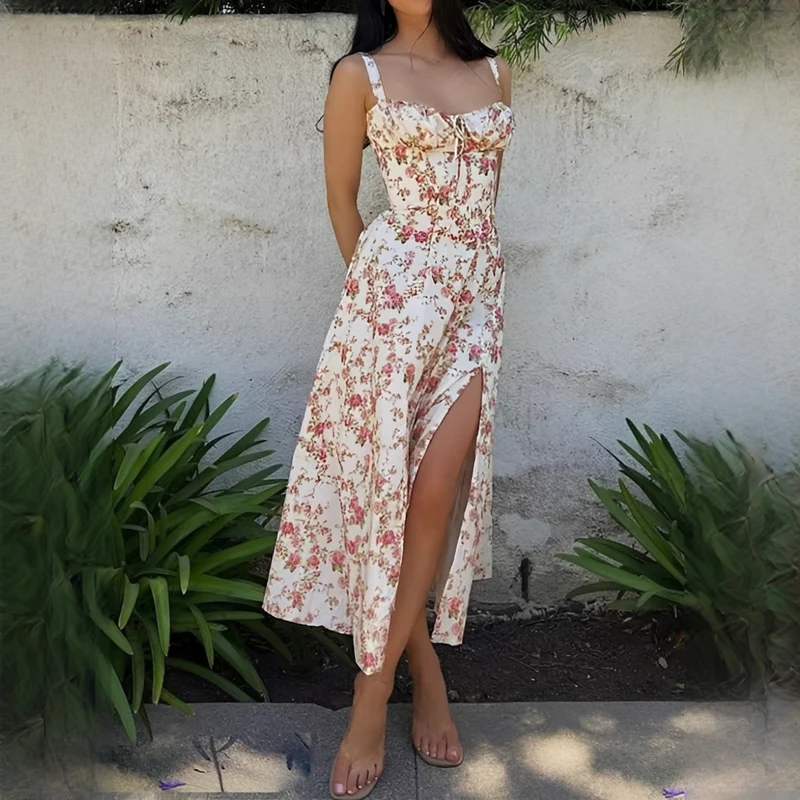Quinny - Robe fleurie mi-longue
