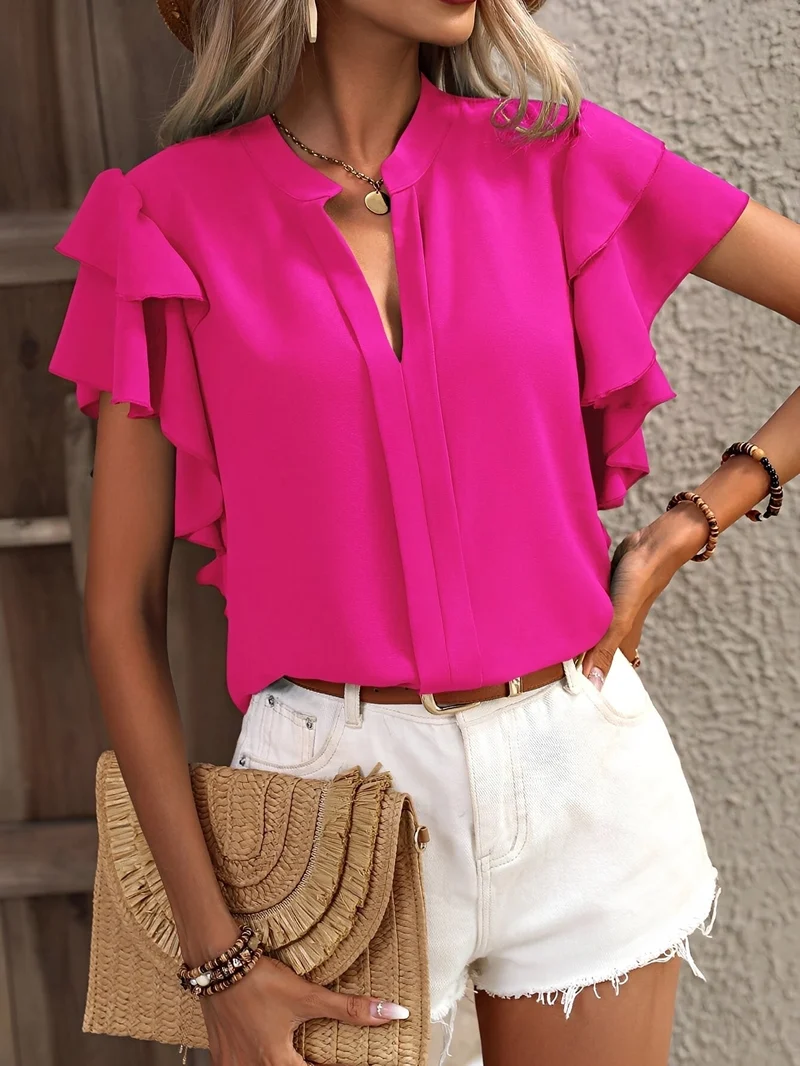 Louisa - Blouse Sans Manches à Col en V