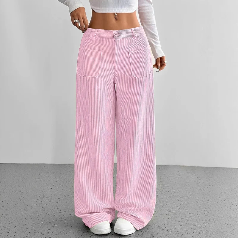 Isabelle - Pantalon en velours côtelé taille haute