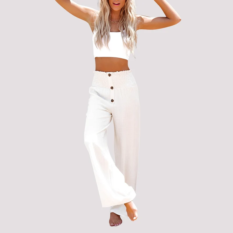 Christa - Pantalon ample taille haute