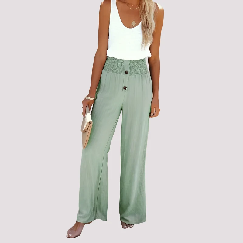 Christa - Pantalon ample taille haute