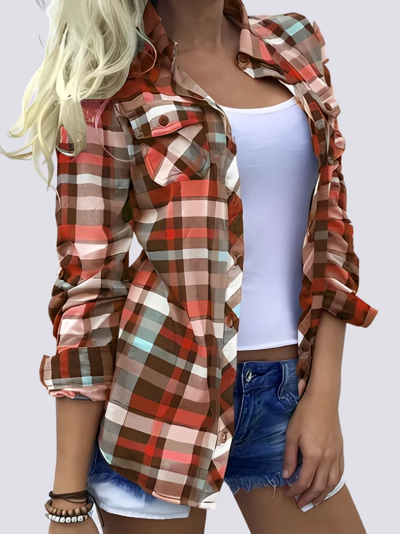 Charlotte - Chemise colorée à manches longues