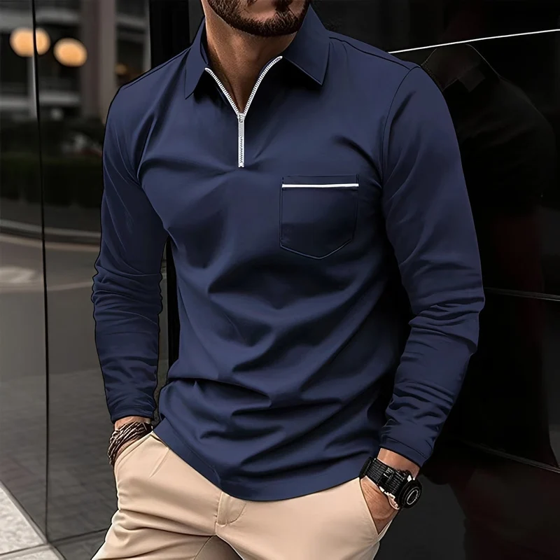 Jackson - Polo à Manches Longues Homme - pour Tenue Décontractée