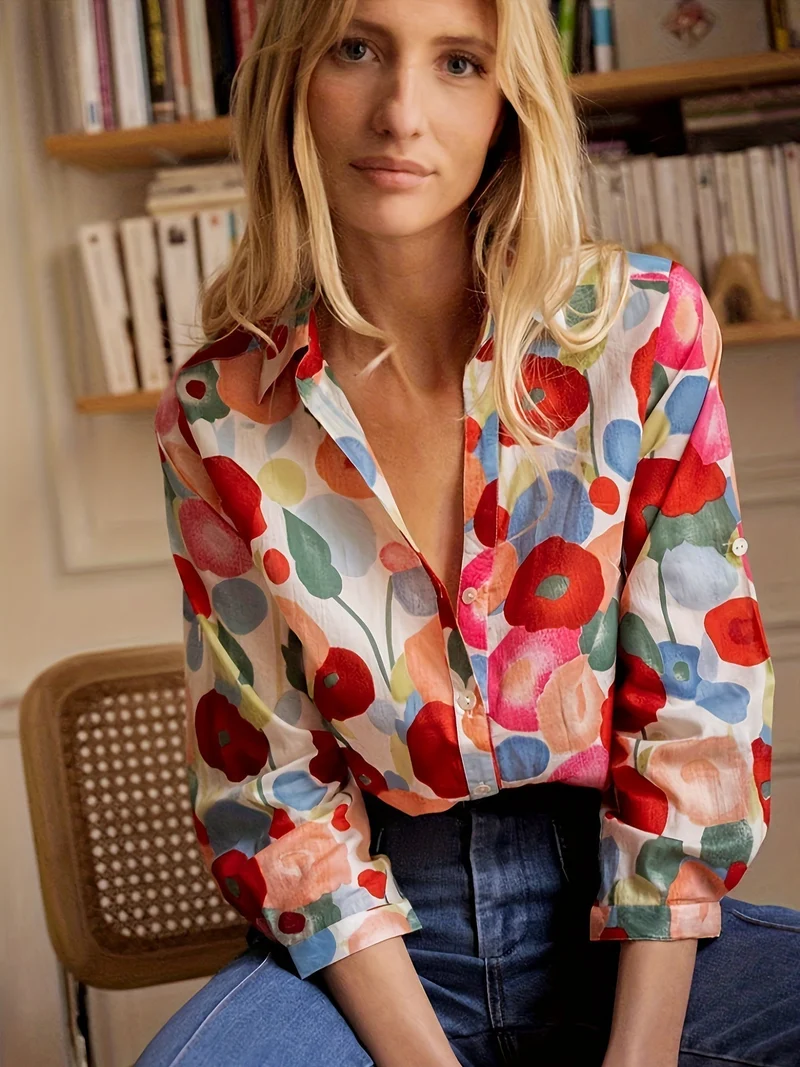Blouse Femme à Imprimé Floral Coloré