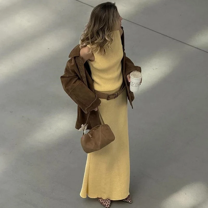 Sophie Paris | Robe longue sans manches en maille douce