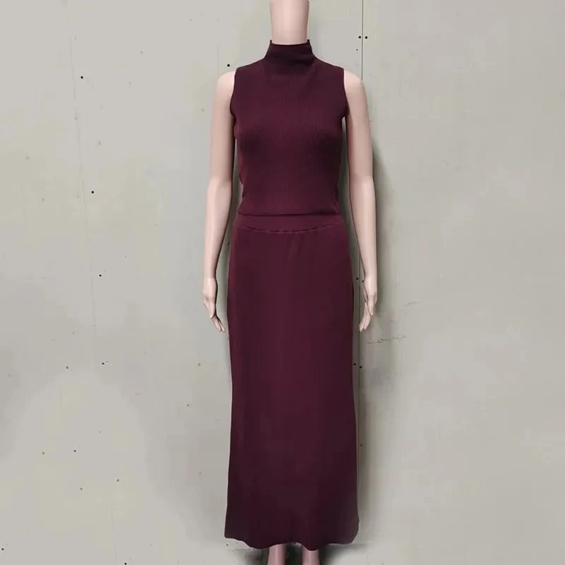 Sophie Paris | Robe longue sans manches en maille douce