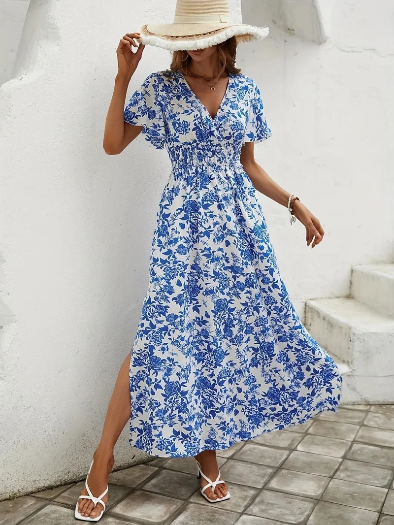 Sophie Paris | Robe longue à taille froncée pour femme