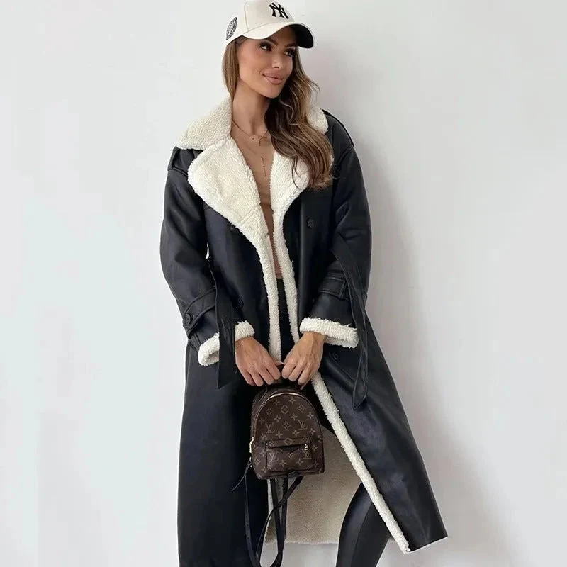 Sophie Paris | Manteau en laine avec doublure en fausse fourrure
