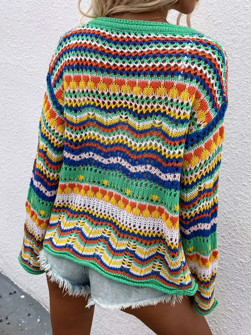 Sophie Paris | Cardigan Coloré en Tricot à Motifs