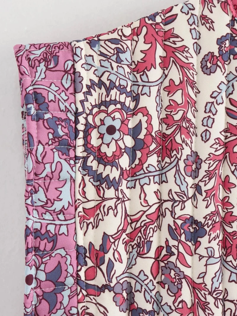 Sophie Paris I Gilet en coton matelassé avec motif brodé