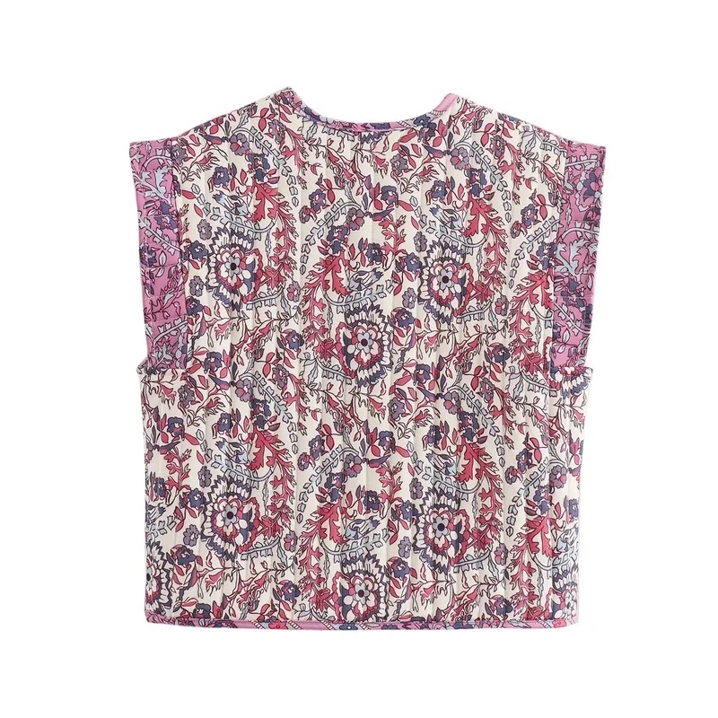 Sophie Paris I Gilet en coton matelassé avec motif brodé