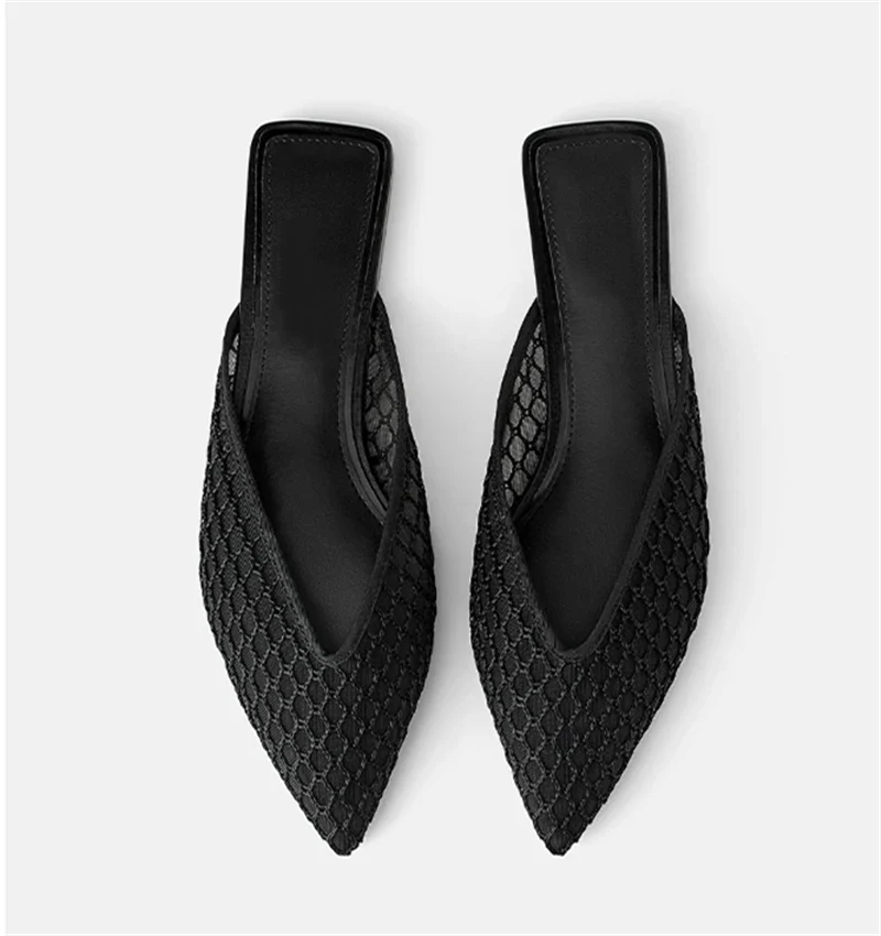 Sophie Paris | Mules plates en maille pour femmes
