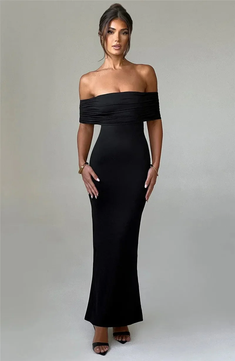 Robe maxi dos nu sans bretelles pour femmes