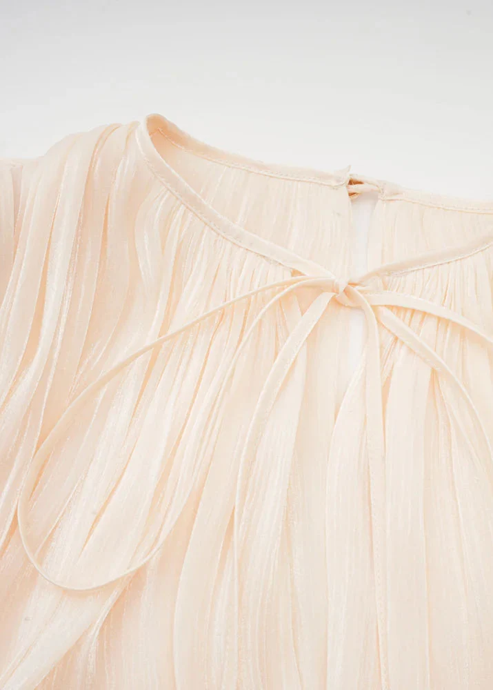 Robe mi-longue en satin champagne Estelle