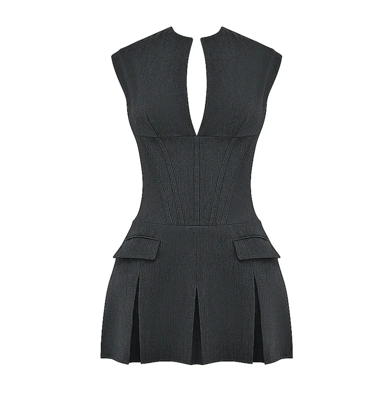 Robe Mini Corset Plissée au Charme Intemporel