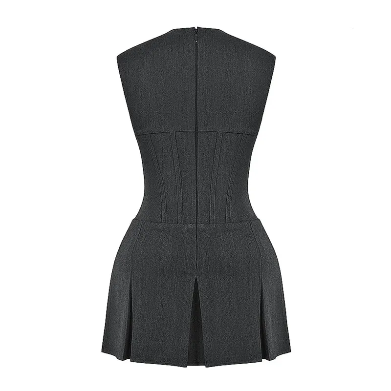 Robe Mini Corset Plissée au Charme Intemporel
