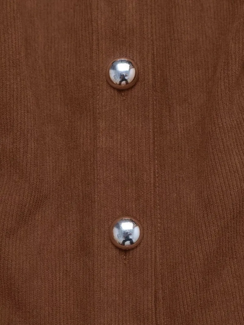 Robe mi-longue à manches longues avec boutons sur le devant