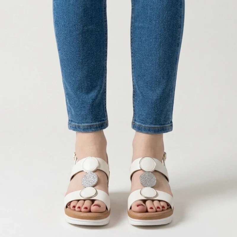 Sandale confortable à talon compensé élégant pour femmes