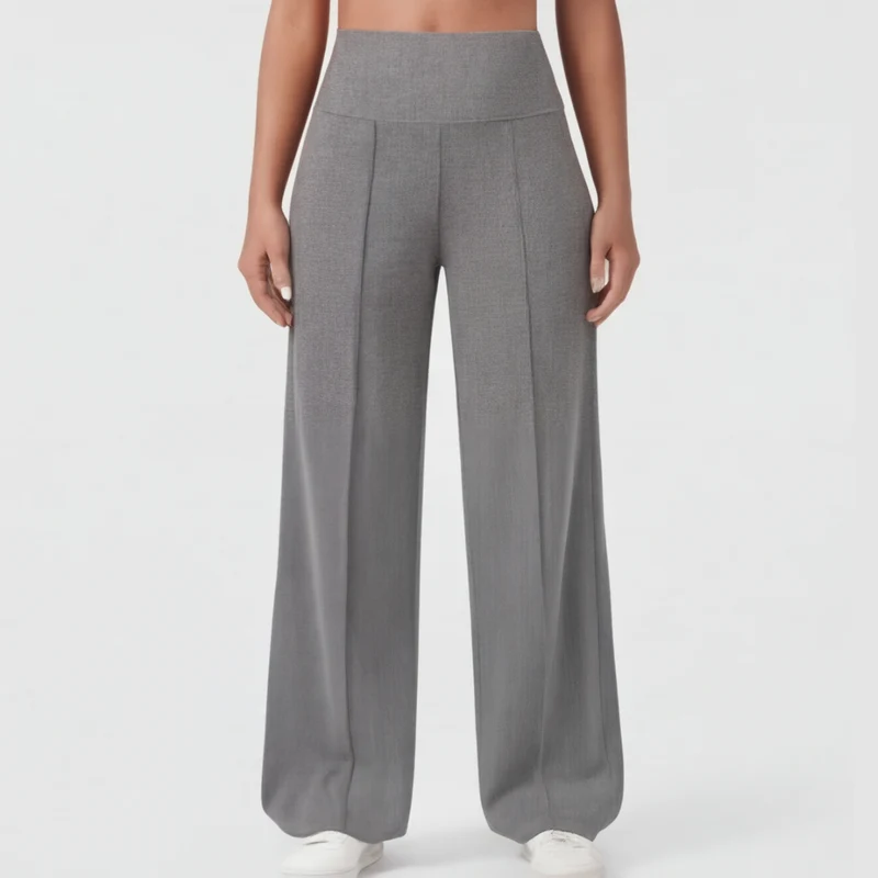 Pantalon de yoga à jambes larges avec taille croisée
