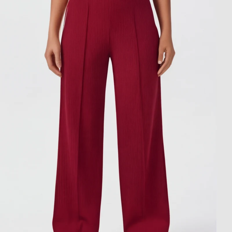 Pantalon de yoga à jambes larges avec taille croisée
