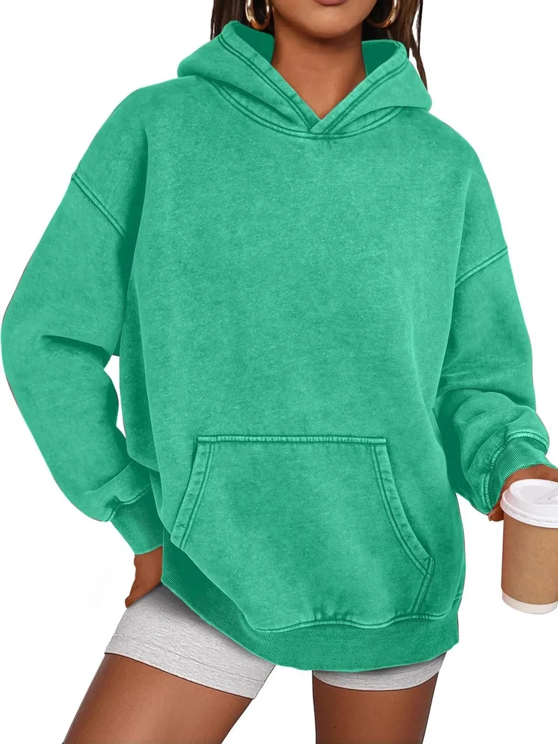 Sweat à capuche oversize effet délavé acide