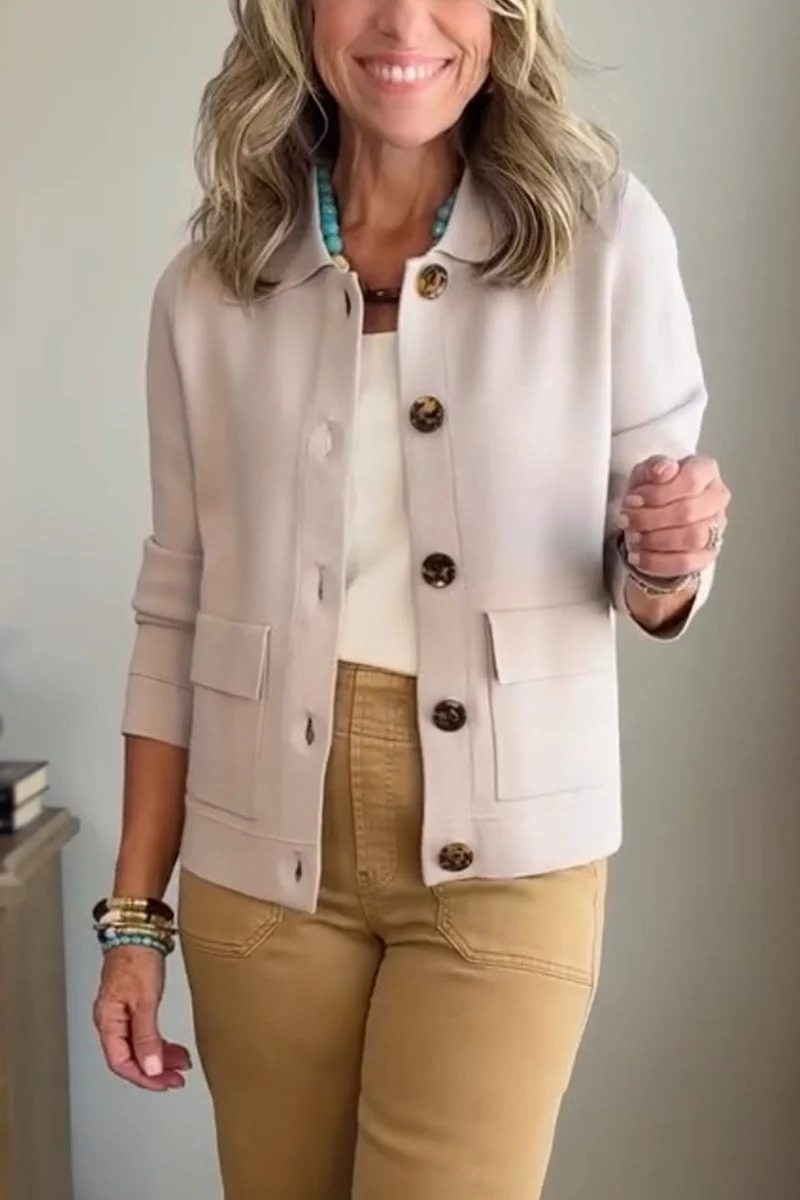 Veste décontractée à revers avec poche poitrine