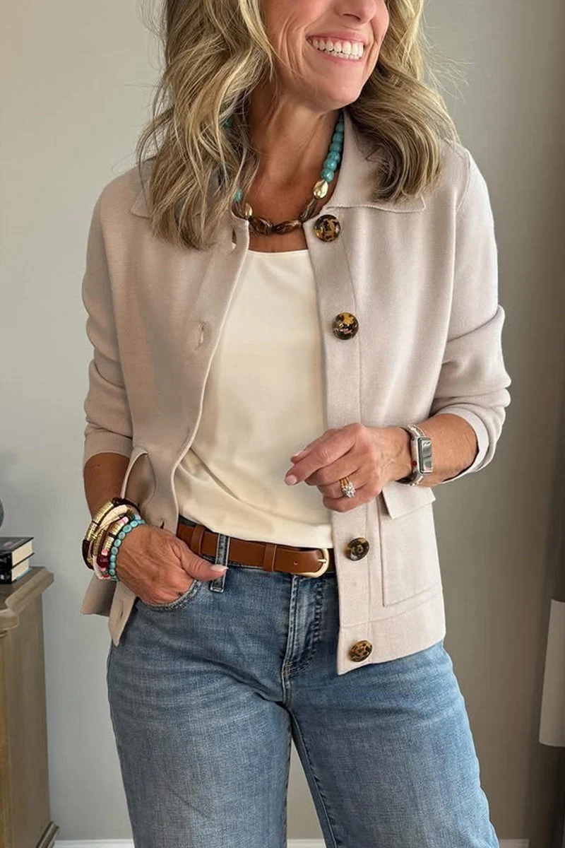 Veste décontractée à revers avec poche poitrine