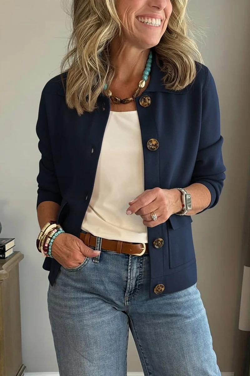 Veste décontractée à revers avec poche poitrine