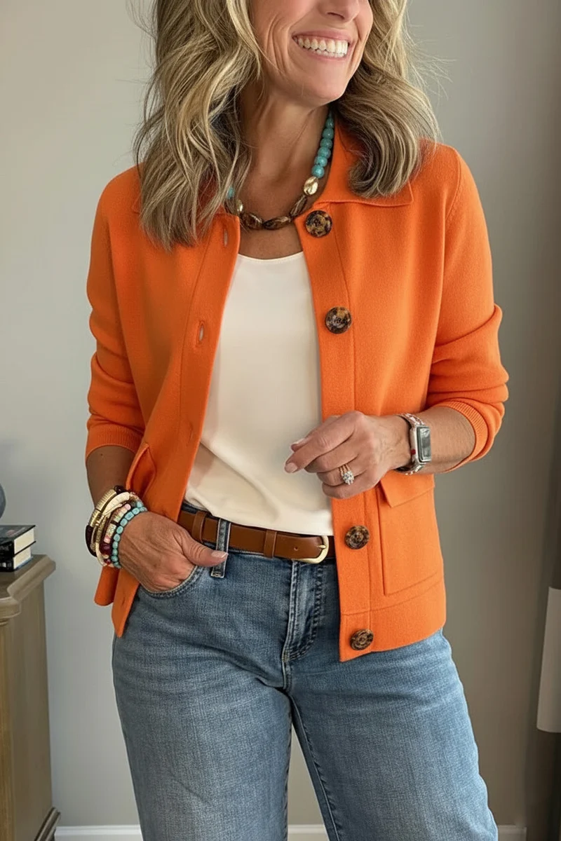 Veste décontractée à revers avec poche poitrine
