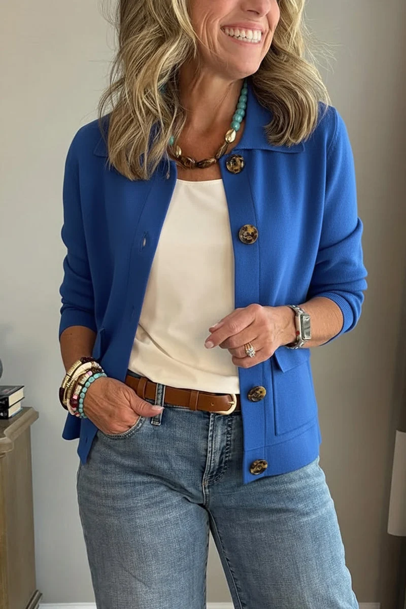 Veste décontractée à revers avec poche poitrine
