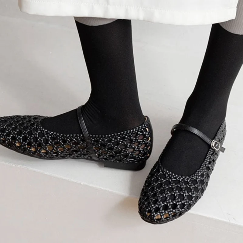 Ballerines en maille tissée pour femmes