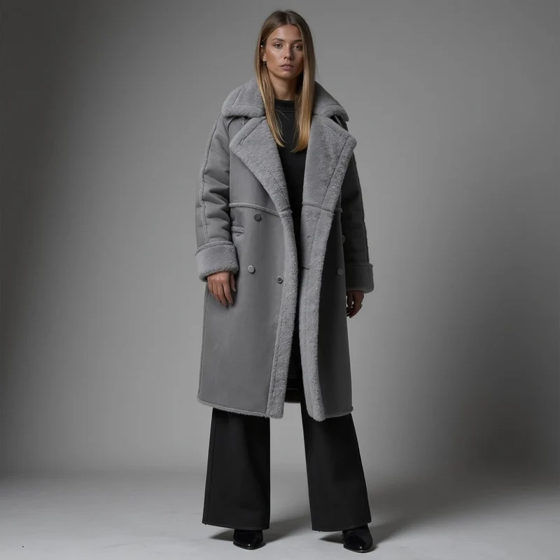 Manteau d'hiver élégant en daim