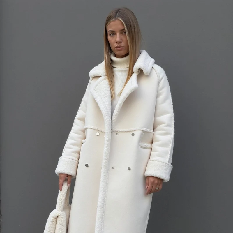 Manteau d'hiver élégant en daim