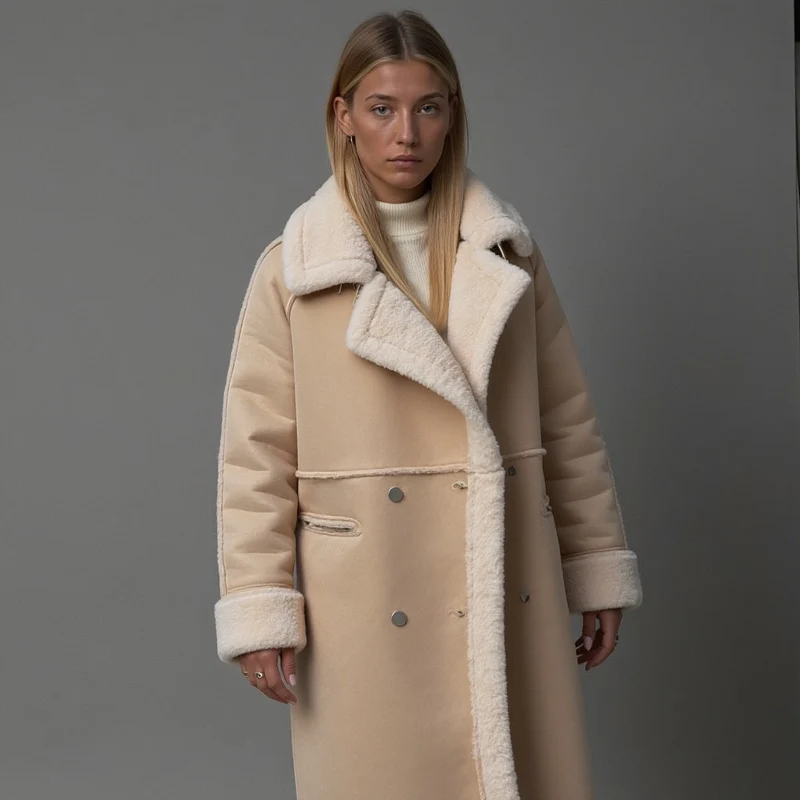 Manteau d'hiver élégant en daim