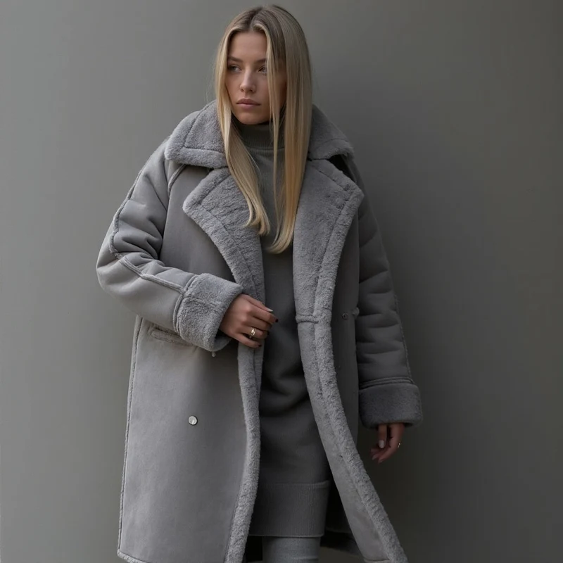 Manteau d'hiver élégant en daim
