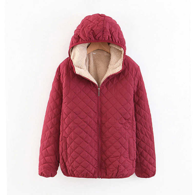 Veste matelassée à capuche avec doublure en peluche