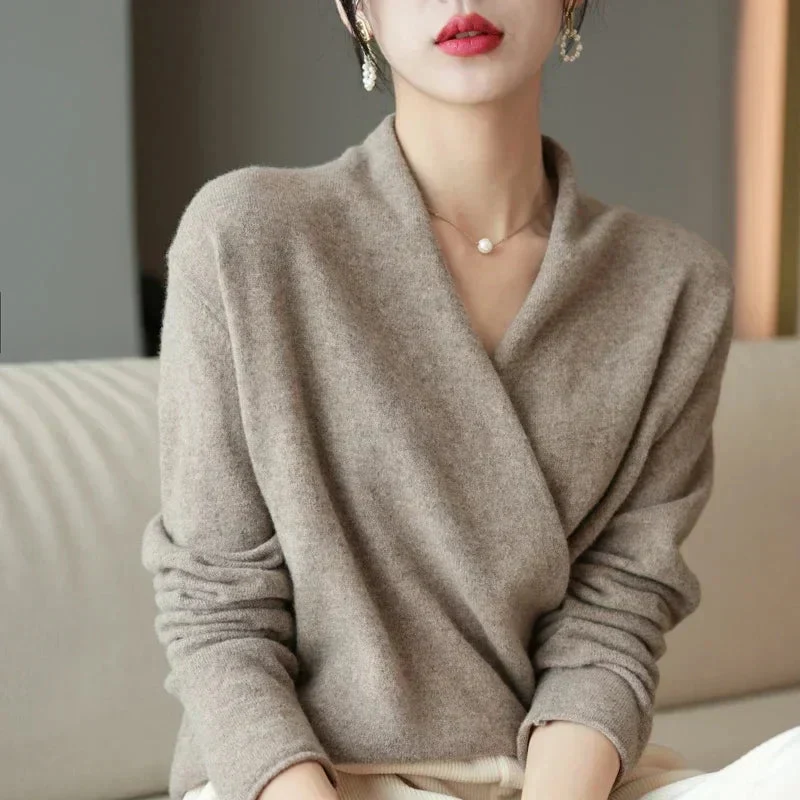 Pull élégant croisé pour femmes