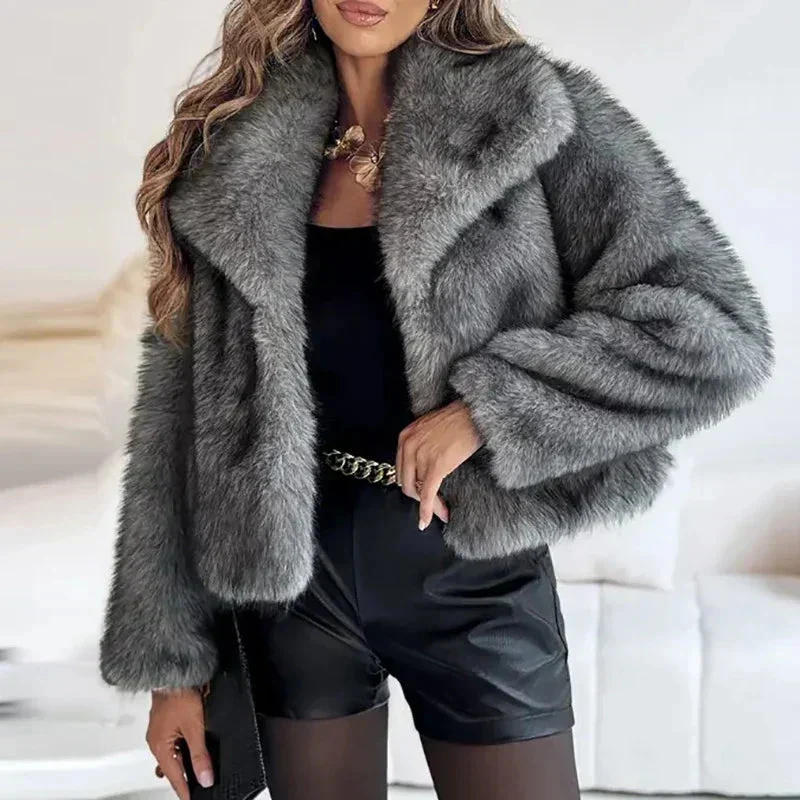 Veste courte en fausse fourrure luxueuse – Chic et confortable