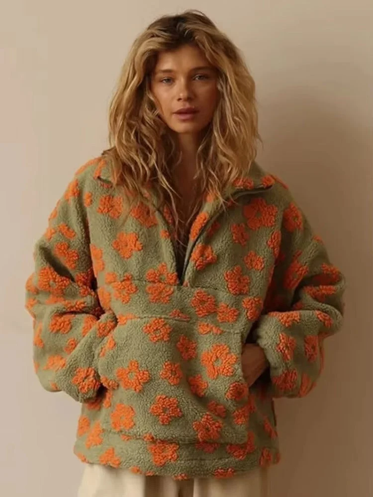 Sweat à capuche Daisy Bloom en polaire