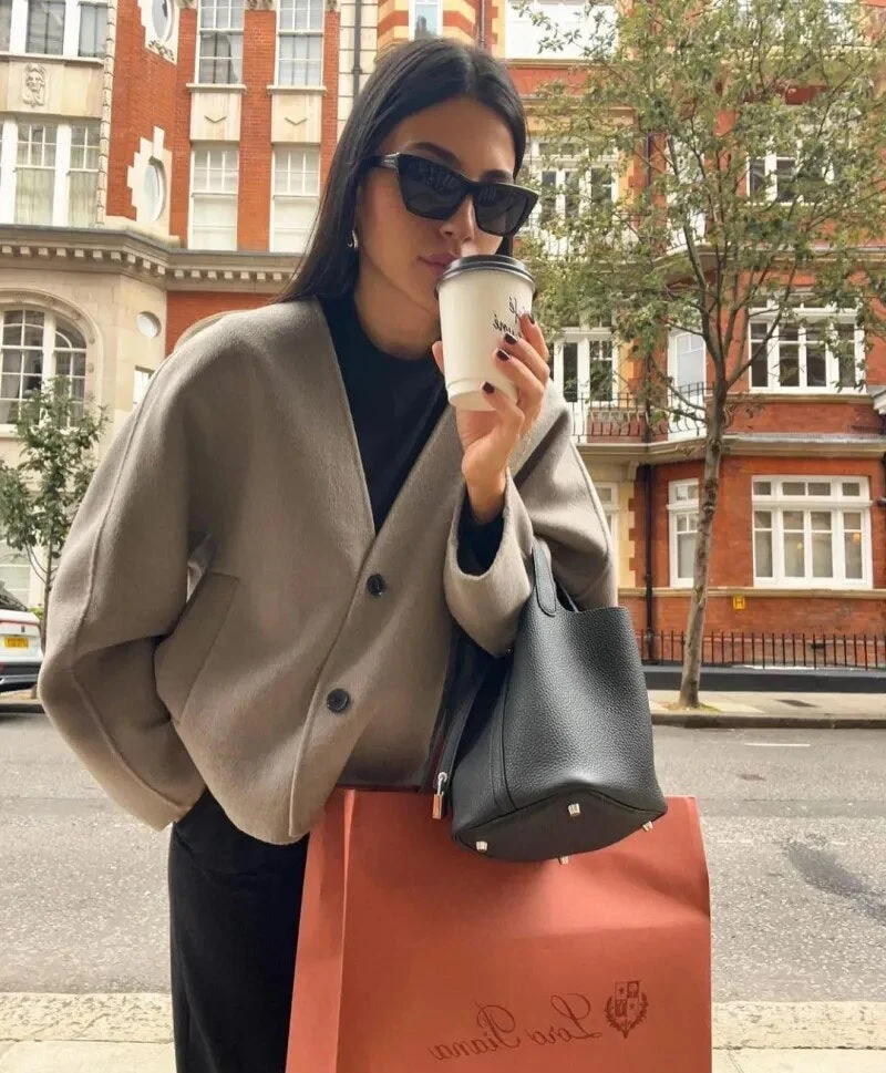 Manteau d'hiver douillet en mélange de laine