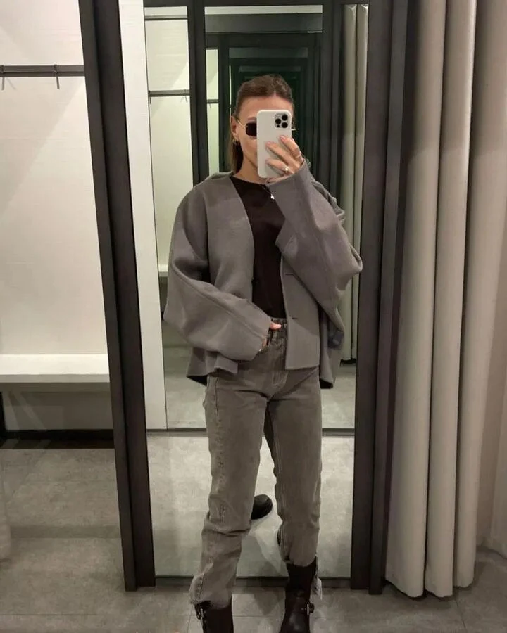 Manteau d'hiver douillet en mélange de laine