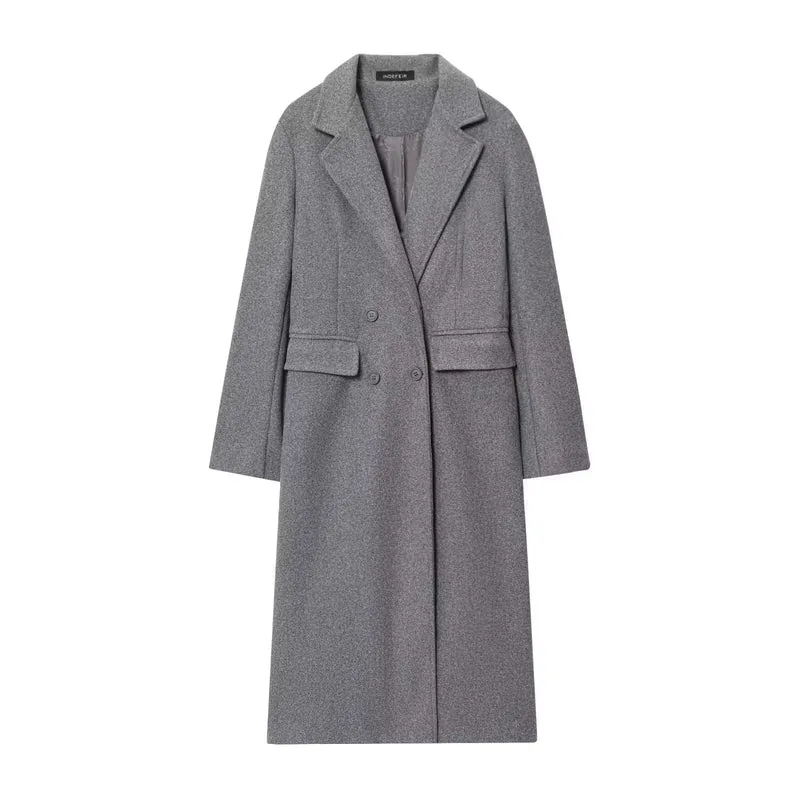 Manteau croisé à manches longues